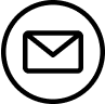 Black envelope icon in a circle representing email contact