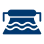 Blue pool cover roller icon representing Heliocol Solar Pool Heating cover accessories