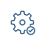 Blue gear and checkmark icon representing easy maintenance, Ultra Premium Blue Pool Cover