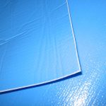 Close-up of the reinforced edge binding on an Ultra Thermal pool cover