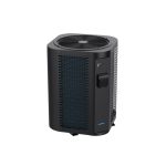 Top-angled view of the TDI Ultra Inverter pool heat pump showing the fan grille