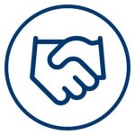 Handshake icon representing onsite support service for Ultra Solar Pool Heating
