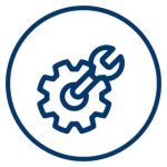 Gear and wrench icon representing professional installation of Ultra Solar Pool Heating