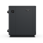 Front view of a black Fairland Full-Inverter pool heat pump with digital control panel