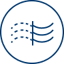 Air intake icon showing airflow lines passing through a vent for the TDI Ultra heat pump